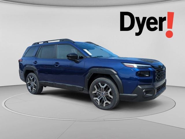 2026 Subaru OUTBACK Touring XT in Sapphire Blue Pearl — front three-quarter view