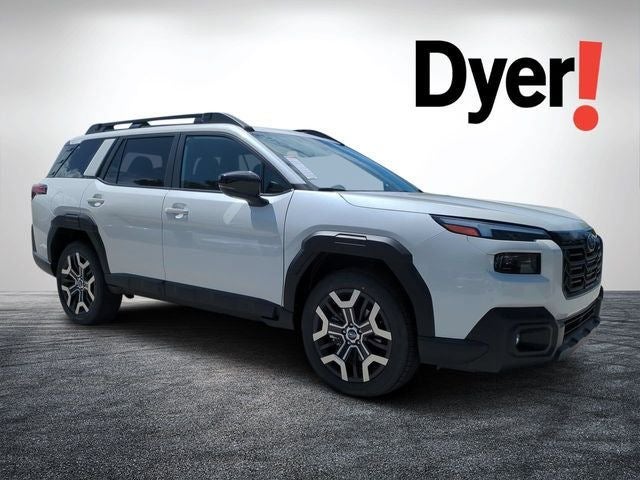 2026 Subaru OUTBACK Touring XT in Crystal White Pearl — front three-quarter view